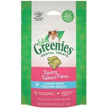 Greenies Feline Dental Cat Treats Savory Salmon Flavor 600g. Pouch
