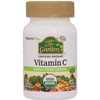 NaturesPlus Source of Life Garden Certified Organic Vitamin C 500mg 60 Vegan Capsules Whole Food Immune Support Supplement Antioxidant Vegetarian Gluten 30 Servings