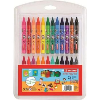 Stabilo Jumbo Yippy-Wax Crayons 24 Colours 2824JPL