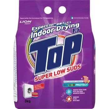 Top Detergent Powder Packet Super Low Suds Colour Protect 3kg