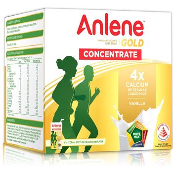 Anlene Concentrate Vanilla UHT Milk 4pcs 125ml