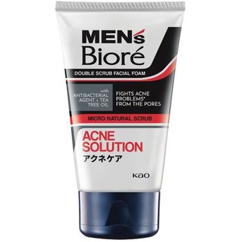 Biore Men Double Scrub Facial Foam Acne Solution 100g
