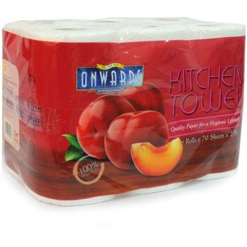 Onwards Kitchen Towel 6 Rolls x 70 Sheets x 2Ply