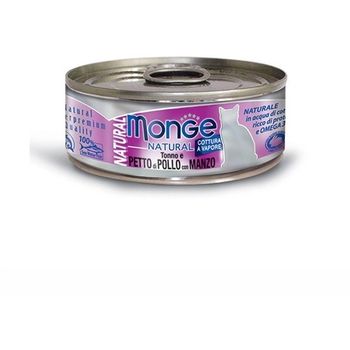 Monge Cat Wet Food Natural Tuna and Chicken Breast with Beef 80g