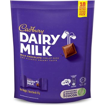 Cadbury Dairy Milk Mini Neaps Doybag 18pcs 81g