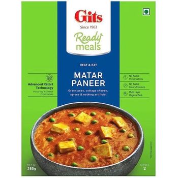 Gits Matar Paneer Ready Meals With No Preservatives 285g