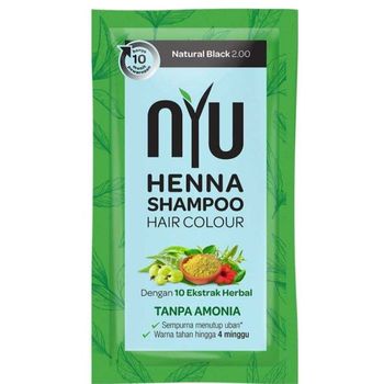 Nyu Henna Shampoo Hair Color Natural Black 20ml