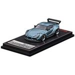 Ignition Model Pandem Supra A90 Matte Blue Gray Metallic Diecast Car 1/64