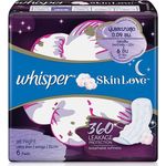 Whisper Skin love Sanitary Pads Night Ultra Slim Wings 31cm 6pcs