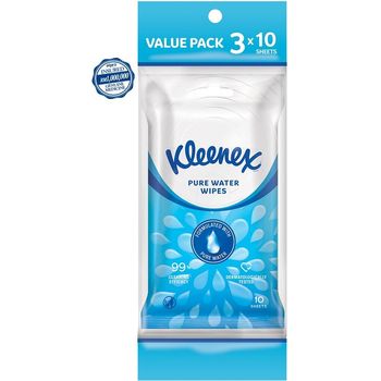 Kleenex Pure Water Wipes 3 x 10 Wipes