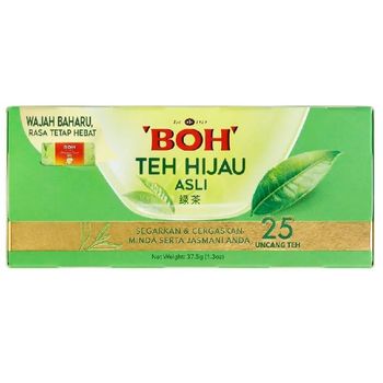 Boh Pure Green Tea Flavoured Tea 25 Teabags 37.5g