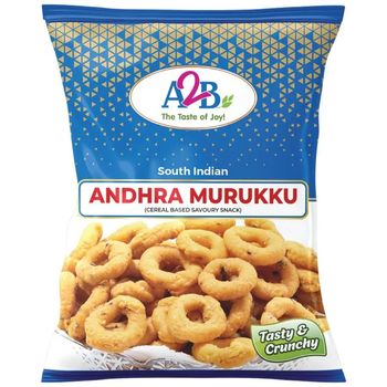A2B Andhra Murukku South Indian Snack Cereal And Pulses Based Savoury 200g