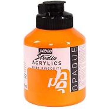 Pebeo Studio Acrylics 500-milliliter Acrylic Paint Cadmium Orange Hue