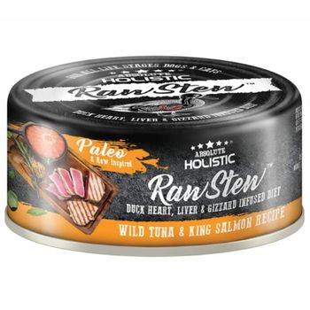 Absolute Holistic Raw Stew Wild Tuna And King Salmon Grain-Free Canned Cat And Dog Food 80g