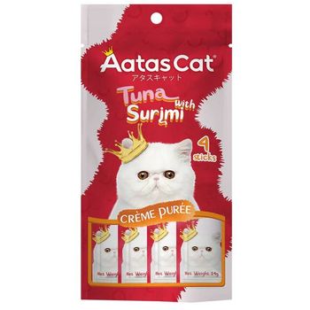 Aatas Cat Creme Puree Tuna with Surimi 4 x 14g