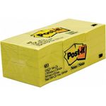 3M Post-it Notes 653, 1.5" x 2" Canary Yellow 12 Pads / Pack