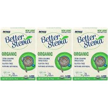 Now Foods Betterstevia Organic 75 Packets box 2-pack