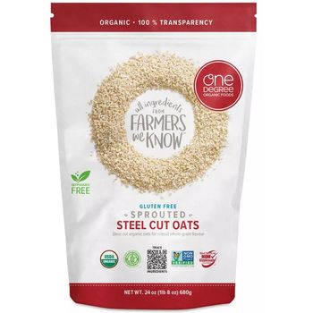 One Degree Organic Foods Sprouted Oats Steel Cut 680g