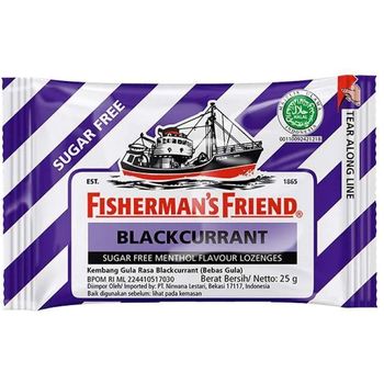 Fisherman's Friend Blackcurrant Sugar Free Menthol Flavour Lozenges 25g