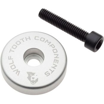 Wolf Tooth Ultralight Stem Cap/Integrated Spacer Aluminum 5mm Spacer Silver