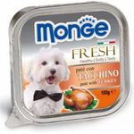 Monge Fresh Turkey Pate with Chunkies Tray Dog Food 100g