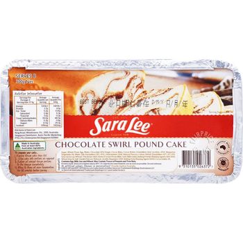Sara Lee Frozen Pound Cake Chocolate Swirl 300g