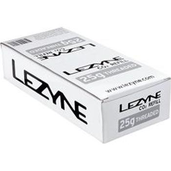 Lezyne Co2-25g Threaded 20 box In White Display Box Silver