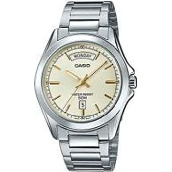 Casio Mtp1370d-9av Men's Standard Classic Stainless Steel Gold Dial Day Date Watch
