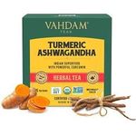 Vahdam Organic Turmeric Ashwagandha Superfood Herbal Tea 30 Tea Bags 
