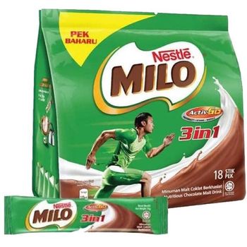 Nestle Milo Activ Go 3 in 1 Chocolate Malt Drink Bag 18pcs 33g