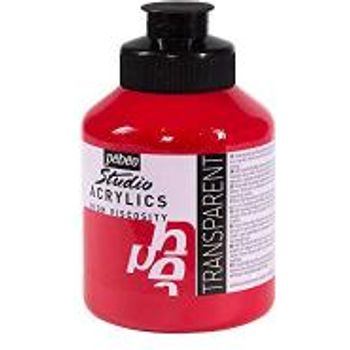 Pebeo Studio Acrylics 500-milliliter Acrylic Paint Quinacridone Scarlet