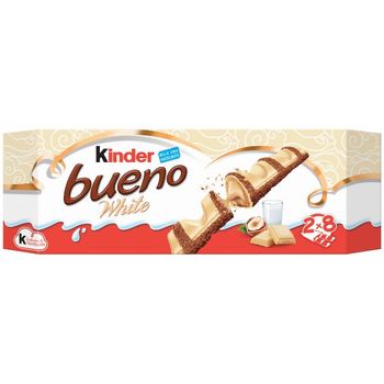KINDER BUENO WHITE MILK CHOCOLATE WAFER BAR 43G