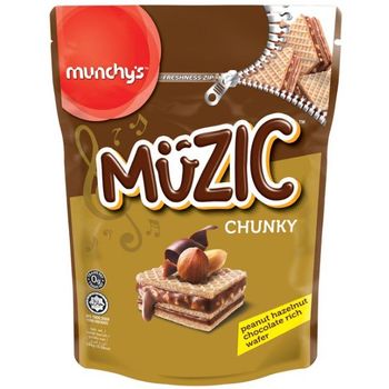 Munchy's Muzic Chunky Peanut Hazelnut Chocolate Rich Wafer 150g