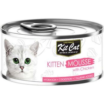 Kit Cat Canned Food Mousse With Chicken For Kitten 80g