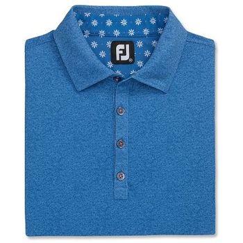 FootJoy Texture Print With Trim Stretched Pique Self Collar Sapphire