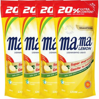 Mama Lemon Gold Dishwashing Liquid Refill Natural Lemon 600ml