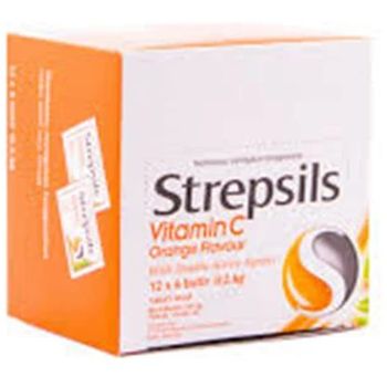 Strepsils Vitamin C Orange Flavour Lozenges