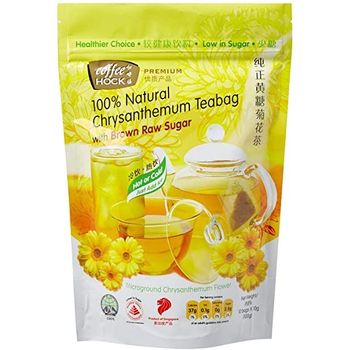 Coffee Hock 100% Natural 2-in-1 Chrysanthemum Less Sugar Tea With Raw Sugar 10 Teabags 10g
