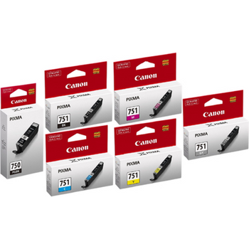Canon Ink Cartridge PGI-750 Black / CLI-751 Black / Cyan / Magenta / Yellow / Grey