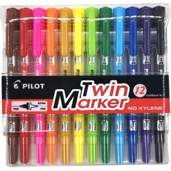 Pilot Twin Pen 12 Colour Set