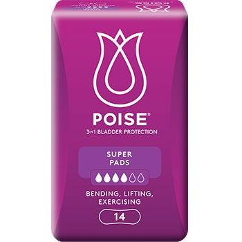 Poise Pads For Bladder Leakage - Super (27.6cm) 14s