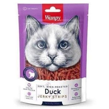 Wanpy Cat Treat Oven Roasted Duck Strips Jerky 80g