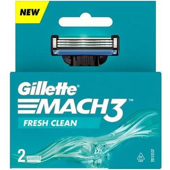 Gillette Mach3 Manual Shaving Razor Blades Cartridge, 2 pcs