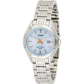 Casio Ltp1308d-2av Women's Stainless Steel Analog Date Blue Dial Watch