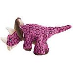 Kong Dynos Triceratops Pink Dinosaur Squeak Dog Toy Reinforced Lining And Varied Texture For Large Dogs