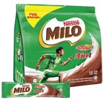 Nestle Milo Activ Go 3 in 1 Chocolate Malt Drink Bag 18pcs 33g