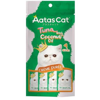 Aatas Cat Creme Puree Tuna with Coconut Oil 14g x 4pcs