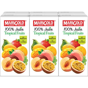 Marigold 100 Percent Packet Juice Tropical Fruits 6 x 200ml