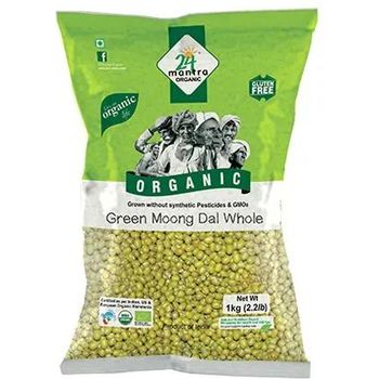 24 Mantra Organic Dal Green Moong Whole 1kg