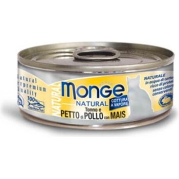 Monge Cat Canned Food Natural Tuna And Chicken With Corn 80g